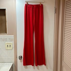 SHEIN Ribbed Red bell bottom pants